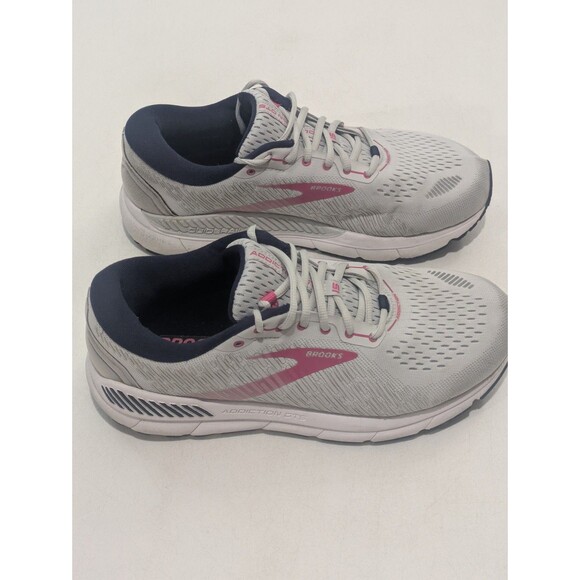 Brooks Addiction 15 Mens 11 2E Extra Wide Gray Pink Running Shoes main image 8